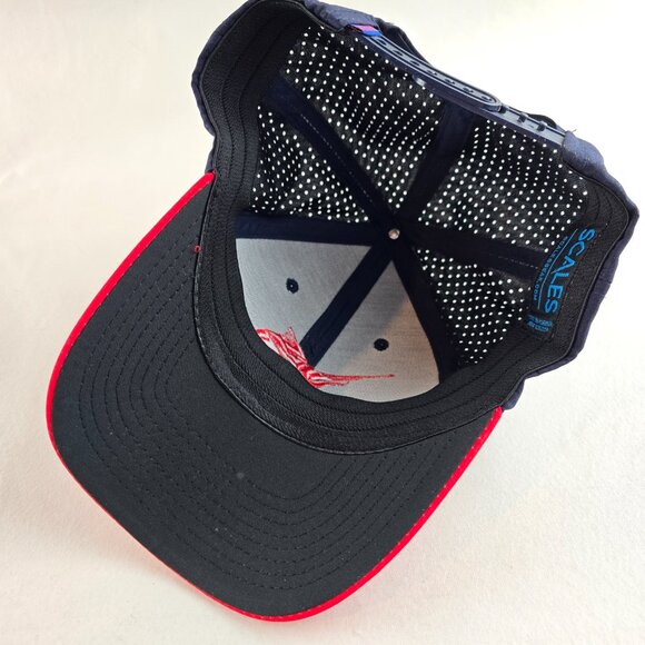 Scales Gear Hat Mens One Size Navy Red Baseball Cap Adjustable Fishing Marlin - Picture 6 of 7